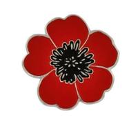 Red Poppy Flower Enamel Pin Badge Lapel Brooch - 2.6cm x 2.4cm - Hard Enamel Remembrance Poppy for Jacket, Hat, or Bag - Armistice Day Memorial Symbol