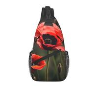 Red Poppy Flower Foldie Crossbody Bag - Durable Small Sling Bag and Anti Theft Crossbody Bags for Men and Women, Black, One Size