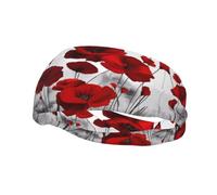 Red Poppy Flower Lightweight Sweat-Absorbent Headband,Soft Material,Easy To Wear,Fixed Hair,Say Goodbye To Sweat Trouble During Exercise,Sport Sweatband