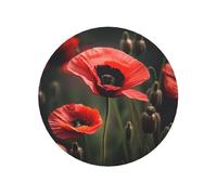 Red Poppy Flower Magnetic Round Refrigerator Magnets, Adorable Designs, Perfect For Personalized Home Decor