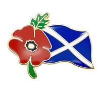 Red Poppy Flower Pins Scotland St Andrew's Flag Veteran Soldier Brooch Enamel Pin Badge