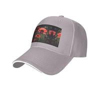 Red Poppy Flower Pint Trucker Hat Baseball Cap, Baseball Cap Adjustable Sun Hat Golf Hats, Adjustable Classic Cap