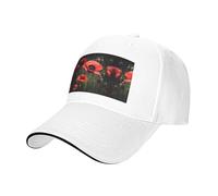 Red Poppy Flower Pint Trucker Hat Baseball Cap, Baseball Cap Adjustable Sun Hat Golf Hats, Adjustable Classic Cap
