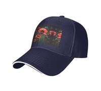 Red Poppy Flower Pint Trucker Hat Baseball Cap, Baseball Cap Adjustable Sun Hat Golf Hats, Adjustable Classic Cap