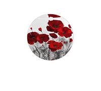 Red Poppy Flower Print Round Diatomite Coasters (Multipack), Fast-Drying, Drink Coasters For Multipurpose Use