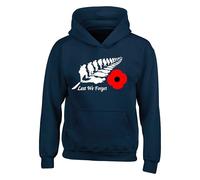 Red Poppy Flower Remembrance Hoodie - Lest We Forget Armed Forces Day UK Veteran Support Patriotic Hoodie Unisex Kids Adult Top