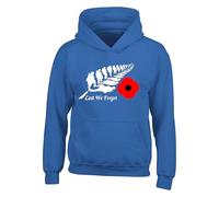 Red Poppy Flower Remembrance Hoodie - Lest We Forget Armed Forces Day UK Veteran Support Patriotic Hoodie Unisex Kids Adult Top(XXL, Royal)