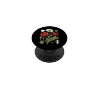 Red Poppy Flower Study Petals Buds Leaves Seed Pods PopSockets Adhesive PopGrip