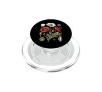Red Poppy Flower Study Petals Buds Leaves Seed Pods PopSockets PopGrip for MagSafe