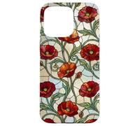 Red Poppy Flower Vintage Wildflower Botanical Floral Case for iPhone 15 Pro Max
