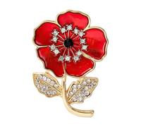 Red Poppy Flowers Brooches Pins,Legion Brooch Veterans Memorial Day Festival, Red Poppy Flowers Enamel, Brooches Pins Breastpin Remembrance for Lest We Forget Veterans Day Memorial Day Gift