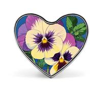 Red Poppy Flowers Leaves Lapel Pin Fashion Brooch Pin Cute Button Badges Heart Shape Button Pins Enamel Pins Metal Pinback for Hat Shirt Clothing Bags Decoration, Love form, Aluminum, no gemstone