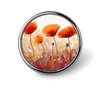 Red Poppy Flowers Novelty Pin Badge Lapel Pin Brooch Badge Tie Jewelry Decor for Hats Jackets Shirts
