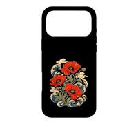 Red Poppy Japanese Woodblock Flower Case for iPhone 17 Pro Max