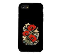 Red Poppy Japanese Woodblock Flower Case for iPhone SE (2020) / 7/8