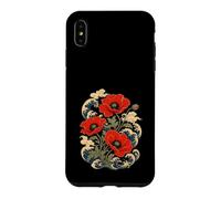 Red Poppy Japanese Woodblock Flower Case for iPhone XS Max
