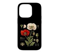 Red Poppy Morphology Botanical Flower Capsule Plate Case for iPhone 14 Pro