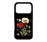 Red Poppy Morphology Botanical Flower Capsule Plate Case for iPhone 17 Pro
