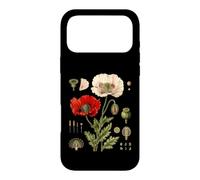 Red Poppy Morphology Botanical Flower Capsule Plate Case for iPhone 17 Pro Max