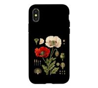 Red Poppy Morphology Botanical Flower Capsule Plate Case for iPhone X/XS
