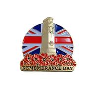Red Poppy Pin Badge Brooch Lest We Forget Remembrance Day Union Jack Flag Decorations Veteran Gifts Memorabilia