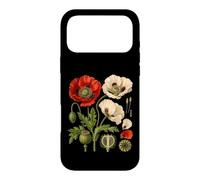 Red Poppy Plant Morphology Botanical Capsule Plate Case for iPhone 17 Pro Max