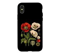 Red Poppy Plant Morphology Botanical Capsule Plate Case for iPhone X/XS