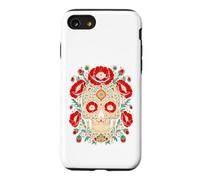 Red Poppy Sugar Skull Flower Floral Hispanic Heritage Case for iPhone SE (2020) / 7/8