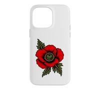 Red Poppy Traditional Tattoo Flower Case for iPhone 14 Pro Max