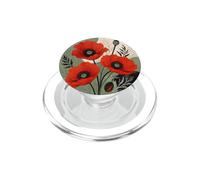 Red Poppy Wildflower Botanical Meadow Floral Nature PopSockets PopGrip for MagSafe