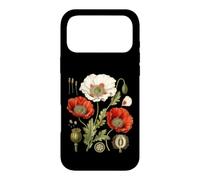 Red Poppy Wildflower Study Petals Leaves Pods Seeds Case for iPhone 17 Pro Max