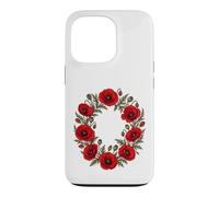 Red Poppy Wreath Flower Floral Botanical Case for iPhone 13 Pro