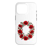 Red Poppy Wreath Flower Floral Botanical Case for iPhone 16 Pro