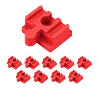 Red PP Wooden Track Connector Wooden Railway Track Connectors Wooden Train Track Adapter Toy Building Kits Railway Track Adapter Accessories - Set For Kids Aged Over 3 Years Old 4x3.2x1.9cm