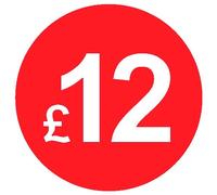£ Red Price Stickers - 20mm, £12, 80