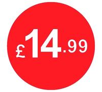 £ Red Price Stickers - 20mm, £14.99, 80