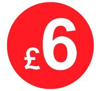 £ Red Price Stickers - 20mm, £6, 80