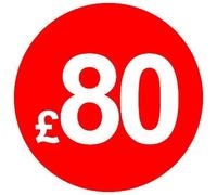£ Red Price Stickers - 20mm, £80, 80