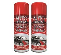 Red Primer Spray Paint 400ml Pack of 2 - Professional Auto Surface Primer for Metal, Wood & Plastic - Quick Dry, Flexible Non-Crack & Petrol Resistant Base Coat for Cars, Bikes & DIY Projects
