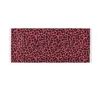 Red Print Leopard lace edge Washing Machine Top Cover with side bag sturdy Washer and Dryer Covers for the Top for Refrigerator, Roller Washing Machine, Microwave Oven Fall Decor Halloween