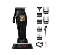 RED Pro X-King Cordless Hair Clipper for Men Hair Cutting, Strong & Fast Vector Motor, DLC Diamond Like Carbon Coated Blade, Rechargeable USB-C Charging Cradle, 6 Guards (Black)