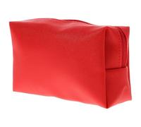 Red Pu Lipstick Storage Makeup Bag Portable Shiny Zip Pouch