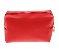 Red Pu Shiny Lipstick Storage Makeup Bag Portable Zip Pouch