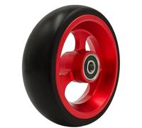 Red PU Solid Front Casters, 4in & 5in Universal Wheelchair Replacement Wheels, Color: Red, Size: 100mm/4in