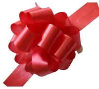 Red Pull Bows 50mm Large Satin Ribbon for Gift Wrapping, Florist, Present Ties, Wedding Ornament, Hamper Box Decoration - 5 Pieces