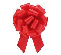 Red Pull Bows for gift baskets, hampers, Christmas, floristry, party decor, church pews, balloon decor (32mm / 50mm - PACK OF 10) (32mm (11cm diameter))