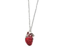 Red Pumping Heart Necklace Organ Jewellery Gothic Pagan Gift Xmas Anatomy Chain Medical Body Blood Horror Goth Scary Organs Romantic Love