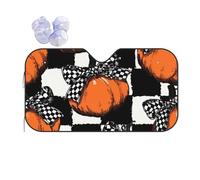 Red Pumpkin Car Windscreen Sun Shade Sunflower Harvest Heat Reflective Sunshade Folding Foil Sun Visor Car Windshield Window Universal Fit for Sedans SUV Van M