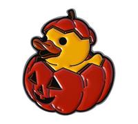 Red Pumpkin Duck Brooch Cute Cartoon Enamel Pins for Women Men Novelty Funny Animal Lapel Pin Creative Statement Ducky Brooches Jacket Backpacks Bags Clothing Badge Halloween Accessories