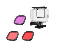 Red-purple Camera Filter Set with Waterproof Action Camera Housing Case for Go-Pro Hero 9 Black